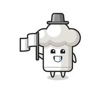 personaggio dei cartoni animati del cappello da chef che tiene una bandiera vettore