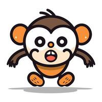 scimmia cartone animato personaggio vettore design. carino divertente scimmia mascotte.