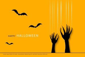 banner di vendita di halloween felice o sfondo di invito a una festa. vettore