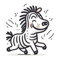 zebra scarabocchio icona. cartone animato zebra vettore illustrazione.