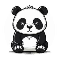 carino panda seduta su bianca sfondo. vettore illustrazione nel cartone animato stile.