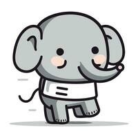 carino elefante cartone animato vettore illustrazione isolato su un' bianca sfondo