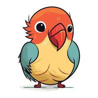 carino rosso pappagallo isolato su bianca sfondo. vettore illustrazione.