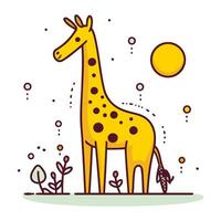 giraffa cartone animato design. animale zoo vita natura personaggio infanzia e adorabile tema vettore illustrazione