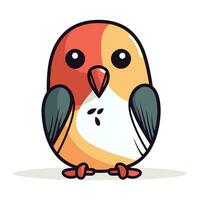 carino uccello cartone animato icona. animale zoo vita natura e fauna tema. colorato design. vettore illustrazione