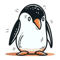 pinguino isolato su bianca sfondo. mano disegnato vettore illustrazione.