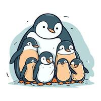 pinguino famiglia. carino cartone animato animale. vettore illustrazione.