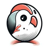 carino cartone animato pinguino con rosso berretto isolato su bianca sfondo. vettore illustrazione.