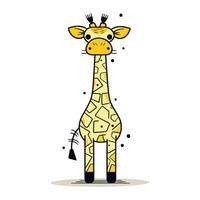 carino giraffa nel cartone animato stile. vettore illustrazione isolato su bianca sfondo.