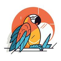 pappagallo piatto linea icona. vettore illustrazione di pappagallo su bianca sfondo.