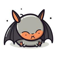 carino pipistrello cartone animato portafortuna personaggio vettore illustrazione design.