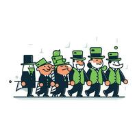 folletti nel costumi. st. patricks giorno. vettore illustrazione