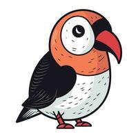 carino cartone animato tucano uccello. vettore illustrazione isolato su bianca sfondo.