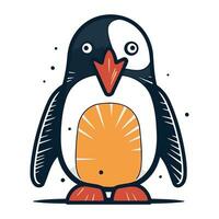 carino pinguino vettore illustrazione. carino pinguino cartone animato personaggio