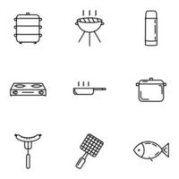 set di icone di utensili da cucina vettore