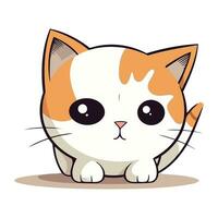 carino gatto cartone animato vettore illustrazione. carino gattino carattere.