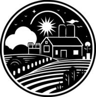 azienda agricola, minimalista e semplice silhouette - vettore illustrazione