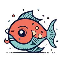 carino cartone animato pesce. vettore illustrazione di un' carino mare animale.