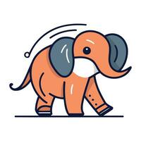 carino cartone animato elefante. vettore illustrazione nel un' piatto lineare stile.