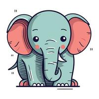 carino cartone animato elefante carattere. vettore illustrazione nel un' piatto stile.