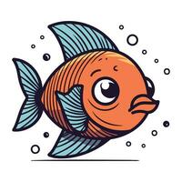 cartone animato pesce. vettore illustrazione. isolato su bianca sfondo.