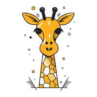 giraffa testa. carino cartone animato carattere. vettore illustrazione.