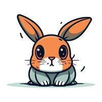carino cartone animato coniglio. vettore illustrazione di un' carino coniglio carattere.