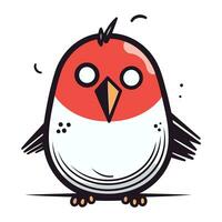 carino poco rosso uccello isolato su bianca sfondo. vettore illustrazione.