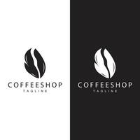 caffè negozio logo, nero caffè fagiolo design vettore bevanda semplice simbolo illustrazione modello