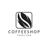 caffè negozio logo, nero caffè fagiolo design vettore bevanda semplice simbolo illustrazione modello