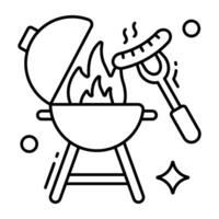 design vettoriale alla moda di fornelli per barbecue