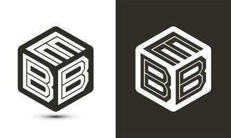 riflusso lettera logo design con illustratore cubo logo, vettore logo moderno alfabeto font sovrapposizione stile.