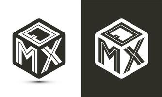 qmx lettera logo design con illustratore cubo logo, vettore logo moderno alfabeto font sovrapposizione stile.