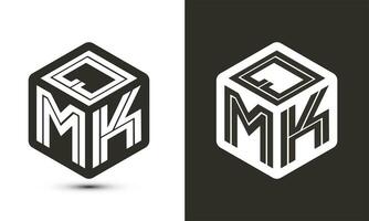 qmk lettera logo design con illustratore cubo logo, vettore logo moderno alfabeto font sovrapposizione stile.