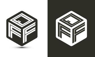 qff lettera logo design con illustratore cubo logo, vettore logo moderno alfabeto font sovrapposizione stile.