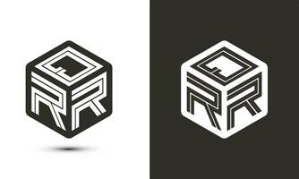 qrr lettera logo design con illustratore cubo logo, vettore logo moderno alfabeto font sovrapposizione stile.