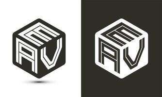 ev lettera logo design con illustratore cubo logo, vettore logo moderno alfabeto font sovrapposizione stile.