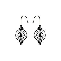 orecchini indiano stile donne gioielleria icona simbolo illustrazione design vettore