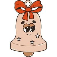 Natale campana giocattolo retrò cartone animato carattere. tradizionale Natale albero decorazione giocattolo. vettore illustrazione.