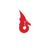 rosso Drago logo emblema design vettore