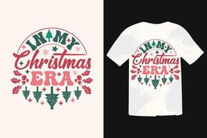 retrò Natale ghirlanda t camicia design. inverno accogliente a tema colorato testo vettore illustrazione. Natale maglietta Citazione. t camicia Stampa, cartolina desiderio, manifesto, striscione.