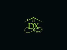 vero tenuta dx logo lettera, lusso dx edificio vettore logo icona per voi