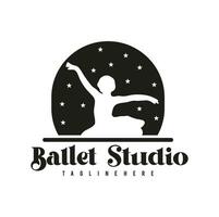 balletto logo modello vettore illustrazione, ballerina logo design