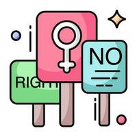 Perfetto design icona di femmina diritti protesta vettore
