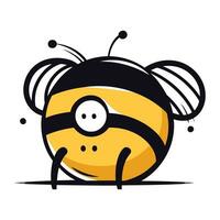 carino cartone animato ape isolato su un' bianca sfondo. vettore illustrazione.