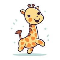 carino cartone animato giraffa. vettore illustrazione nel un' piatto stile.