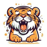 cartone animato tigre. vettore illustrazione. isolato su bianca sfondo.