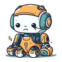 carino cartone animato robot. vettore illustrazione di un' carino robot carattere.