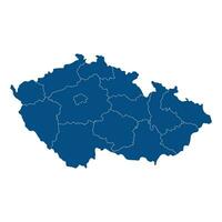 Repubblica Ceca carta geografica. carta geografica di ceco repubblica nel amministrativo regioni nel blu colore vettore