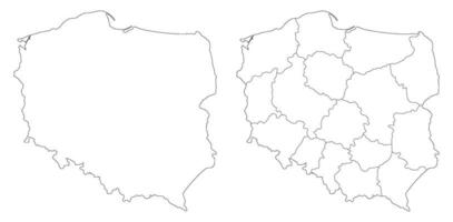 Polonia carta geografica. carta geografica di Polonia nel impostato vettore